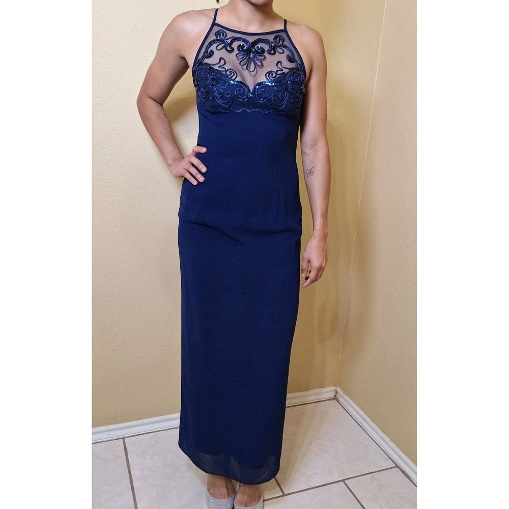 VTG Scott McClintock Petites Blue Formal Gala Prom Wedding Bridesmaid‎ Dress 6